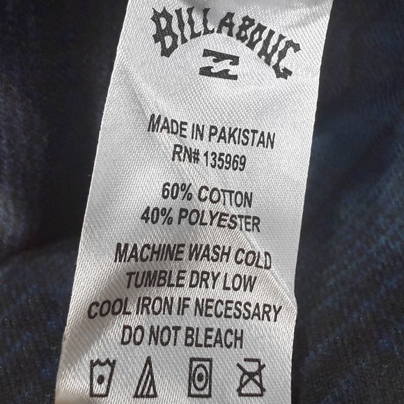 Billabong Big & Tall Coastline Flannel Shirt - NWT Mens 5XL Multi - #48635-E5 - Picture 3 of 3